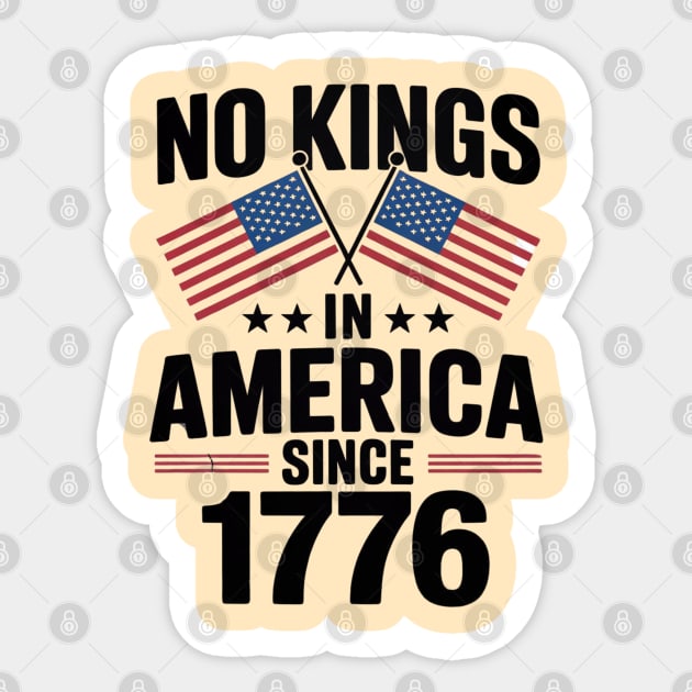No-kings-in-america Sticker by Creatifly Graphic Tees